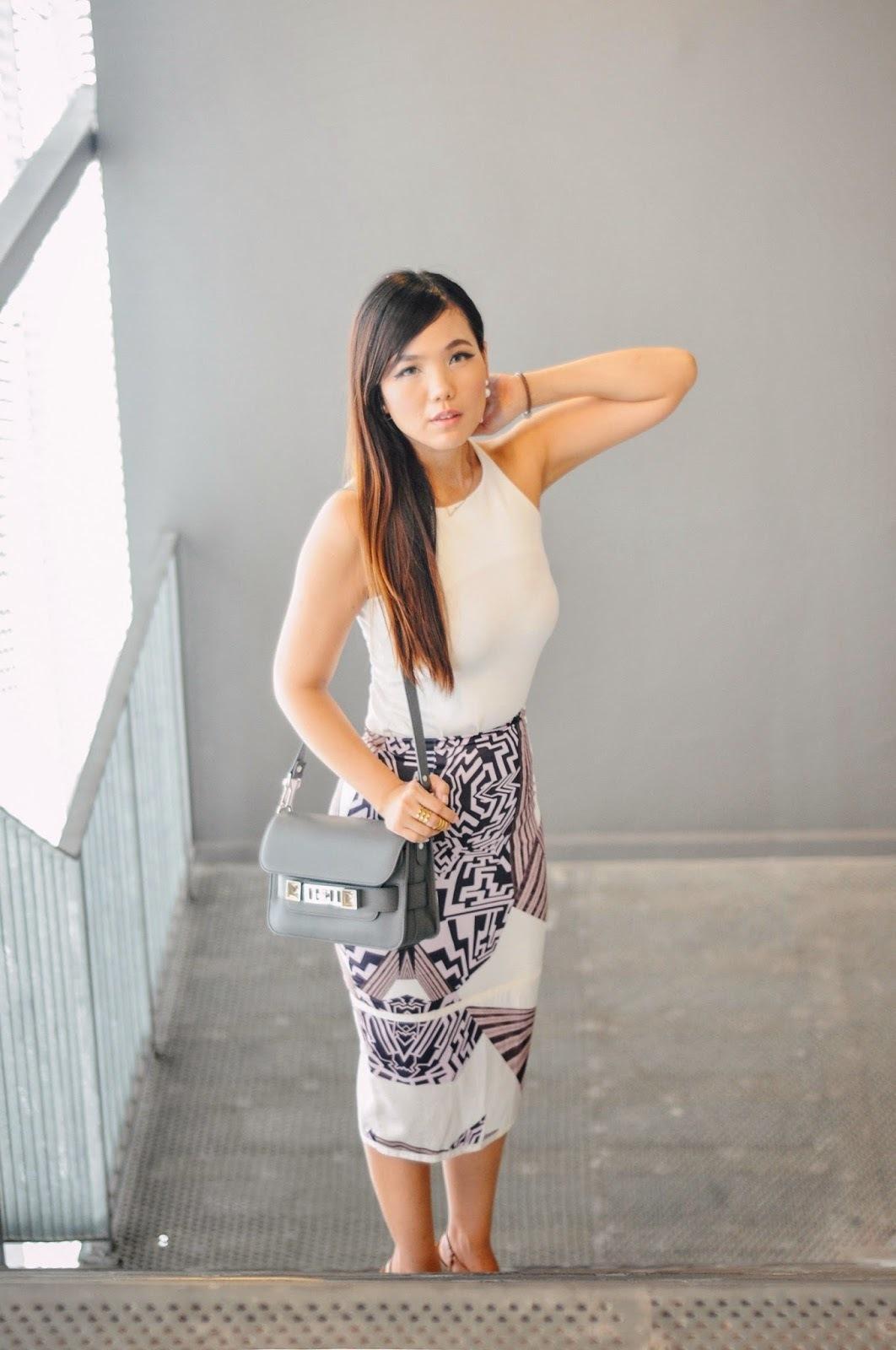 Manning Cartell Graphic Design Column Skirt Print Size 8 for rent on The Volte - main image