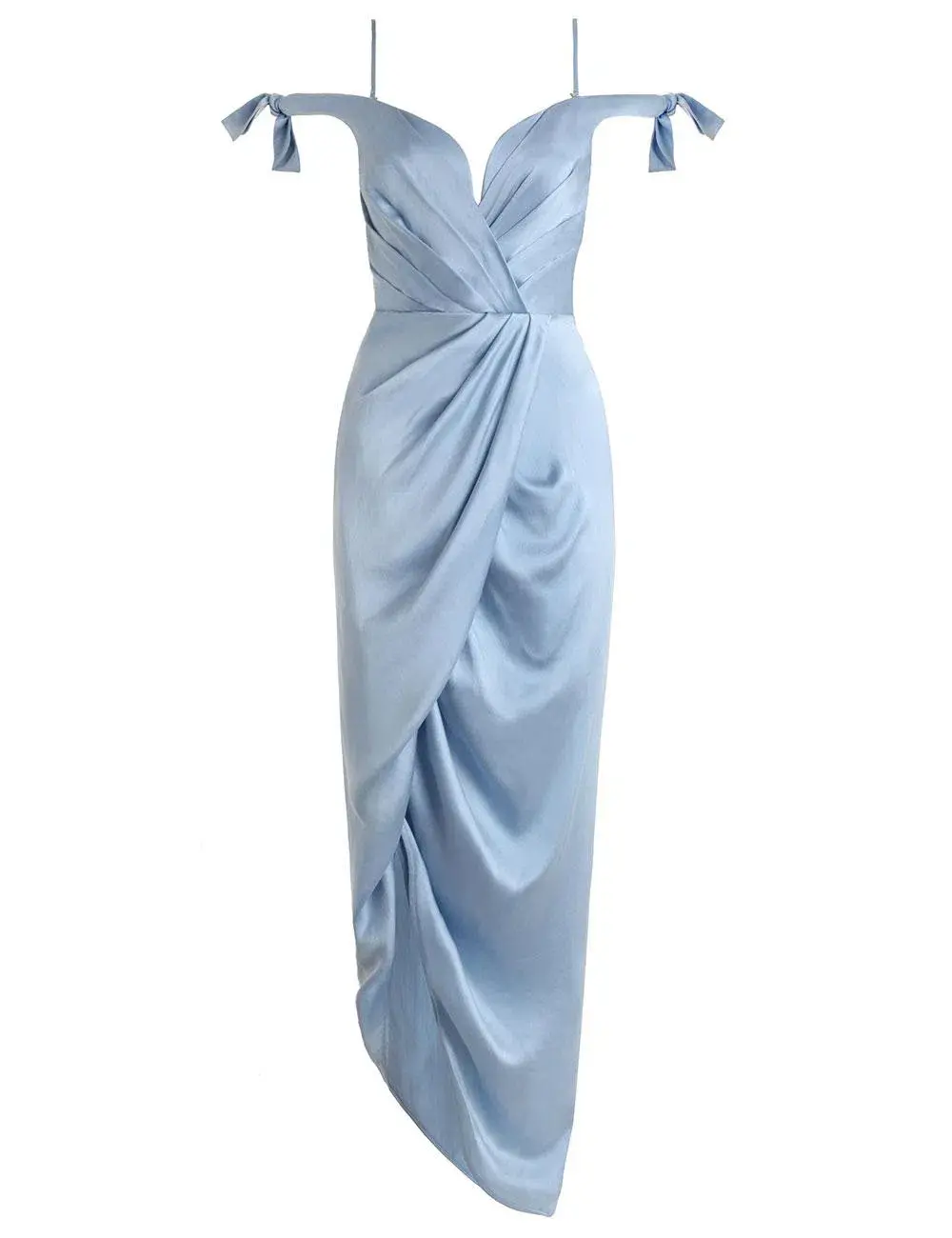 Zimmermann Winsome Drape Cocktail Midi Dress Blue Size 2/ AU 12 - Image 3