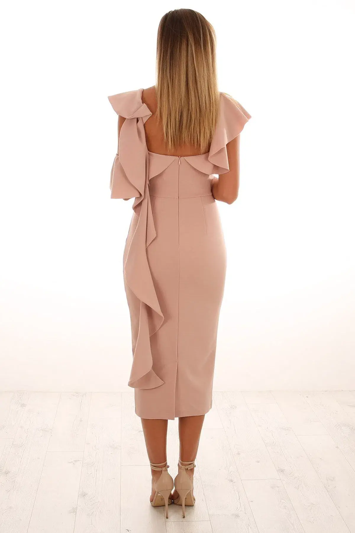 Pasduchas Romy Midi Dress Jasper Blush Size 8 - Image 2