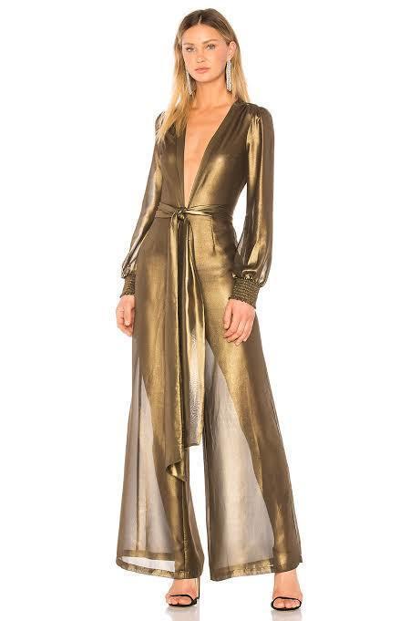 Dress 655 in Gold Lurex size 6 - Image 1