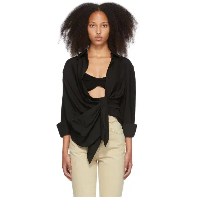 Jacquemus La Chemise Pavia Shirt Black Size 8 - Image 1