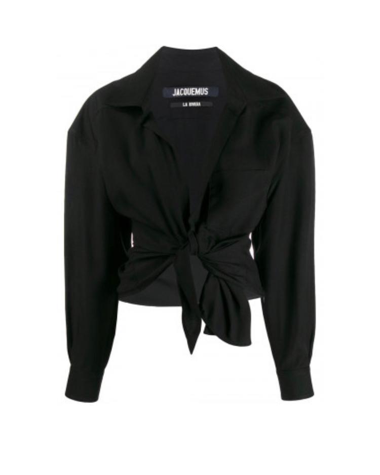 Jacquemus La Chemise Pavia Shirt Black Size 8 - Image 4