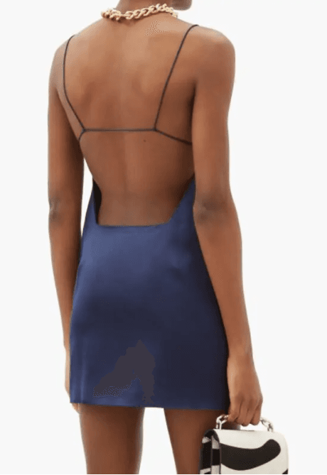 Gauge81 Bima Open Back Satin Mini Dress Blue Size 8 - Image 3