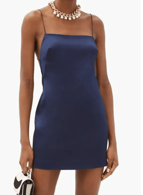 Gauge81 Bima Open Back Satin Mini Dress Blue Size 8 - Image 2
