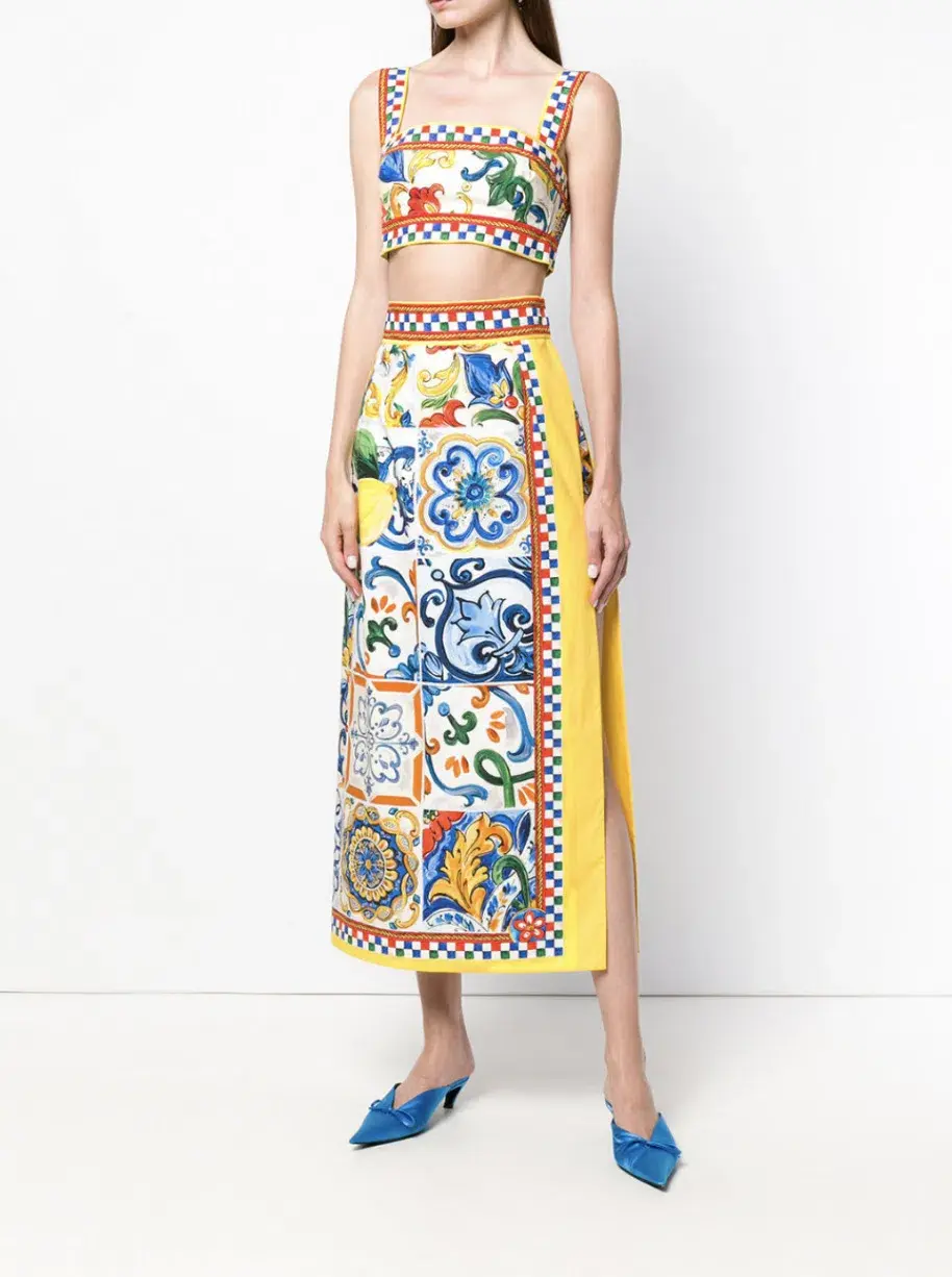 Dolce & Gabbana Majolica Print Two Piece Set Print Size 8  - Image 1
