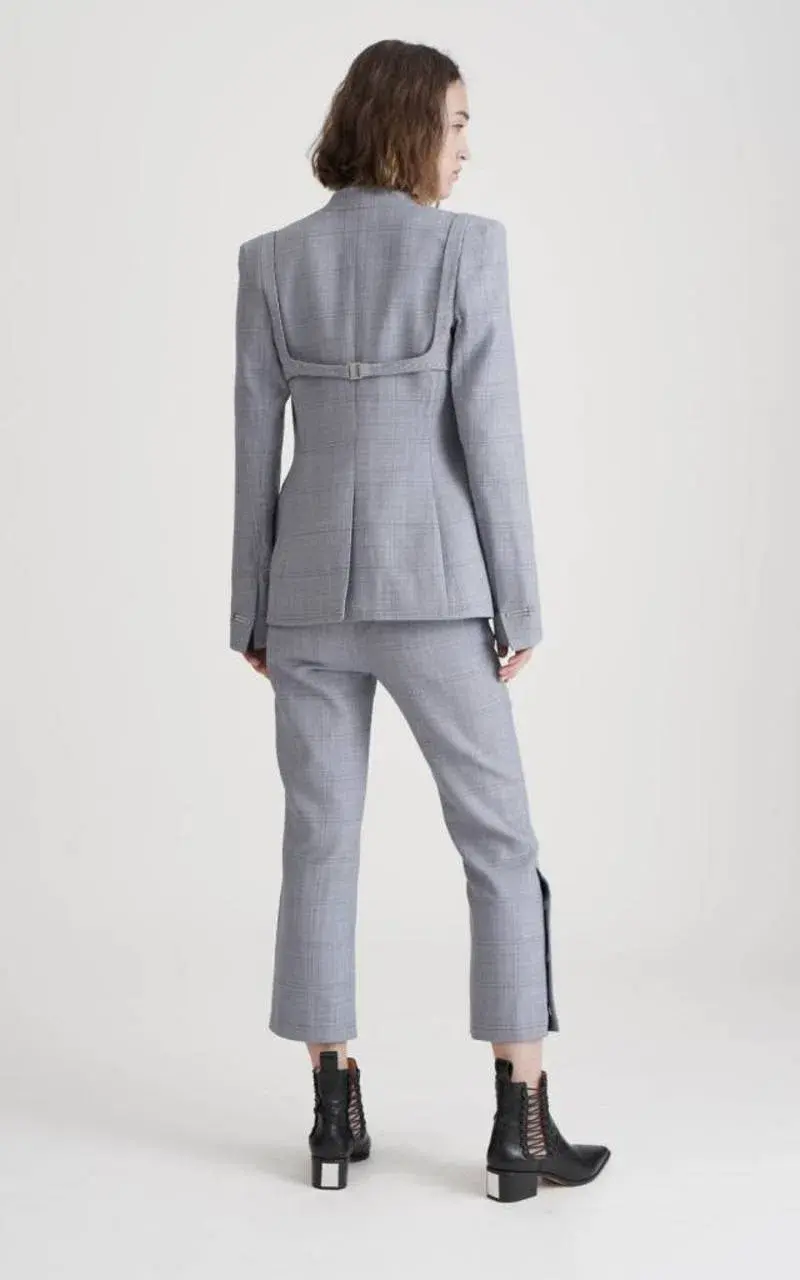 Dion Lee Lingerie Blazer Dress Grey Size 6  for rent on The Volte - main image