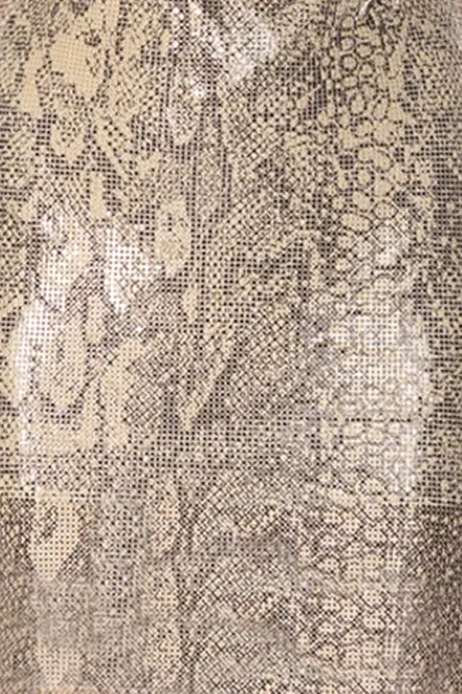 Misha Leda Glo Mesh Mini Dress Snakeskin Print Size 8 - Image 3