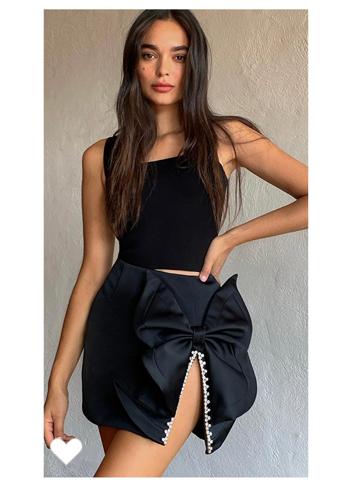 Area Butterfly Bow Mini Skirt Black Size 8 - Image 4
