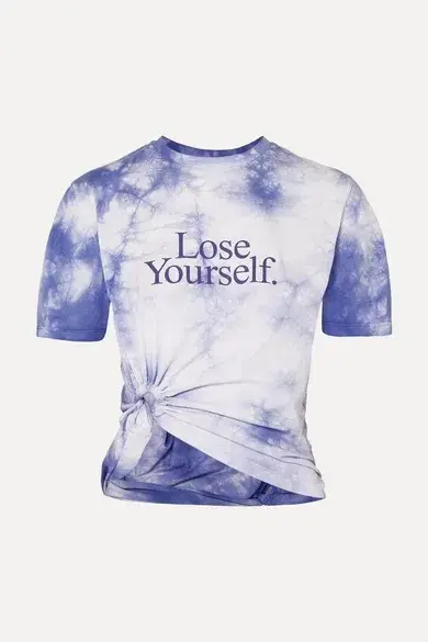 Paco Rabanne Stretch Jersey Wrap Skirt & Lose Yourself Tie Dye Shirt Set Print Size 8 - Image 7