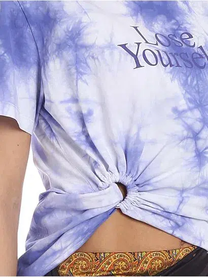 Paco Rabanne Stretch Jersey Wrap Skirt & Lose Yourself Tie Dye Shirt Set Print Size 8 - Image 2