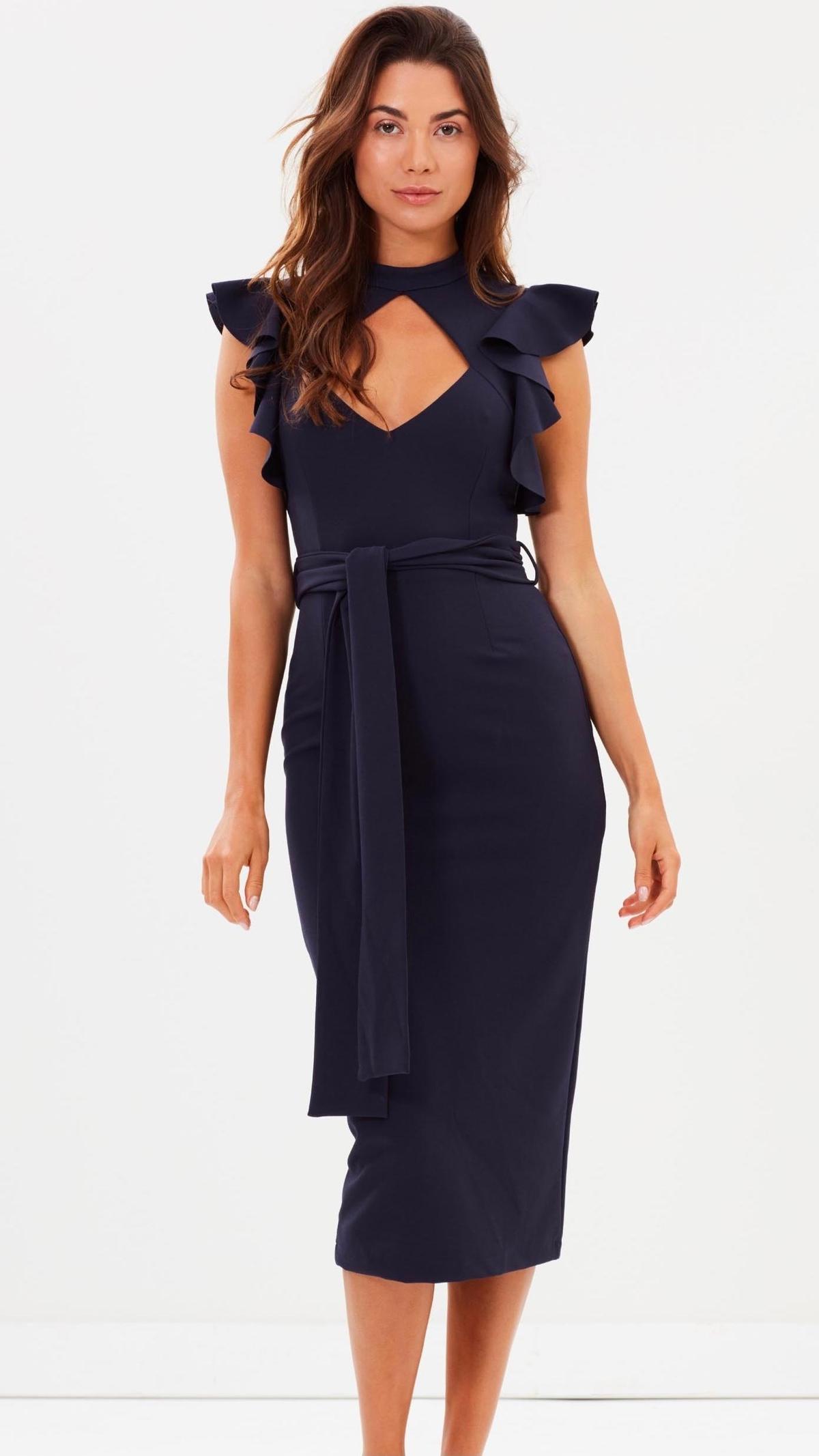 Pasduchas Pow Wow Midi Dress Navy Size 10  - Image 1
