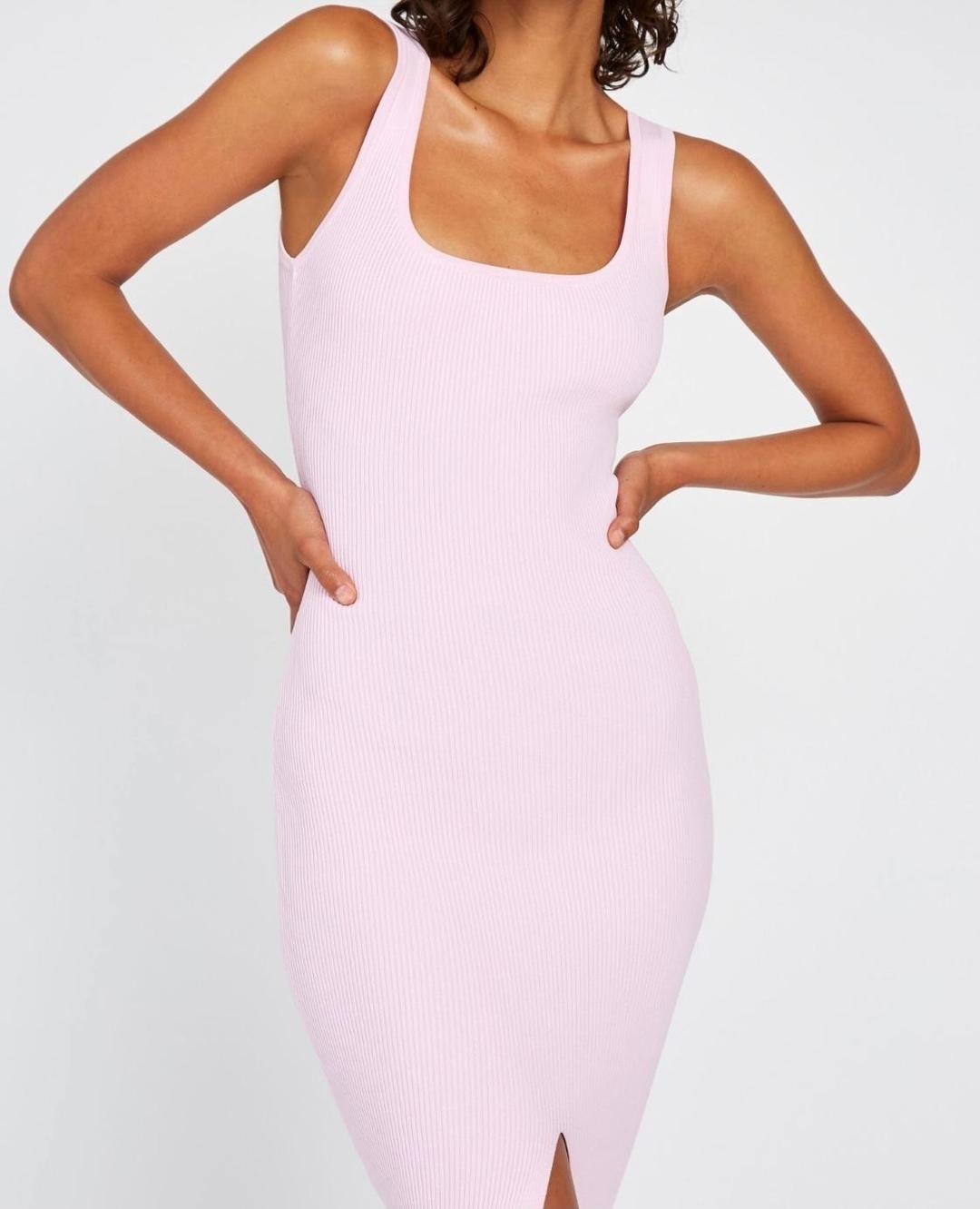 BY JOHNNY. - Alice Split Knit Dress - Light Pink for rent on The Volte - main image