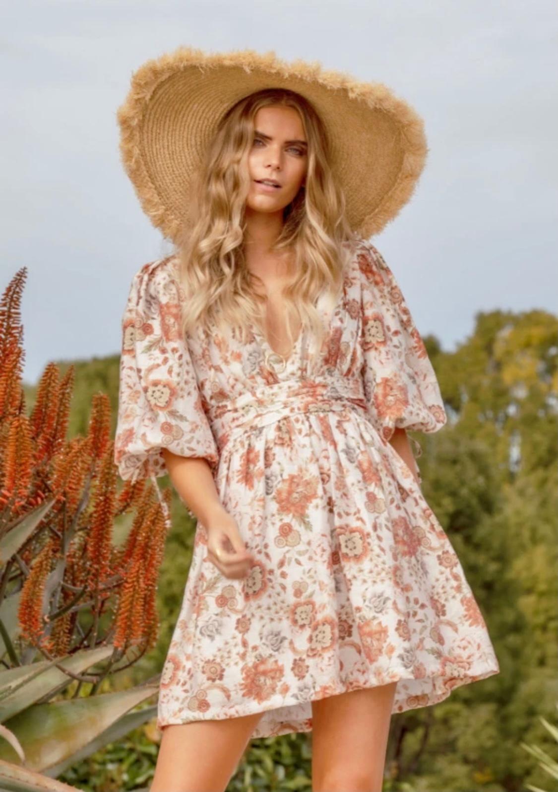 Ministry of Style Nu Boheme Mini Dress Boho Floral Print Size 6 - Image 1