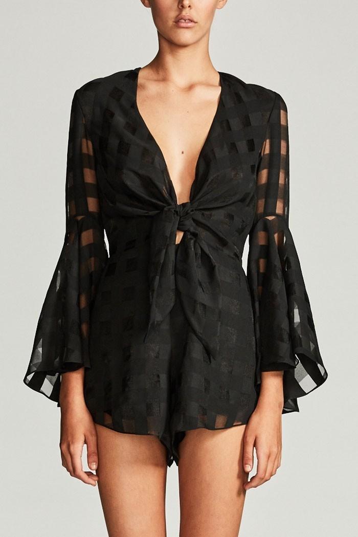 Perseus Tie Front Playsuit for rent on The Volte - main image