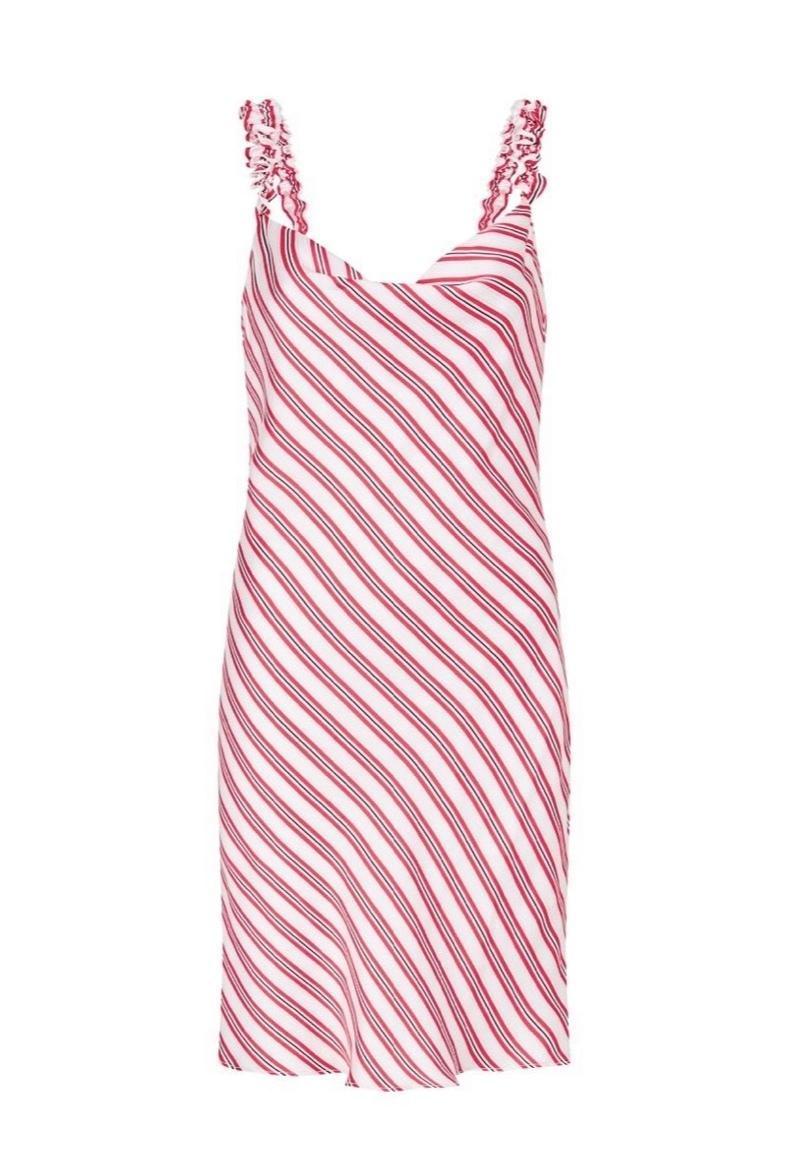 Rebecca Valance Marrakech Mini Red Stripe Dress Size 10 - Image 1