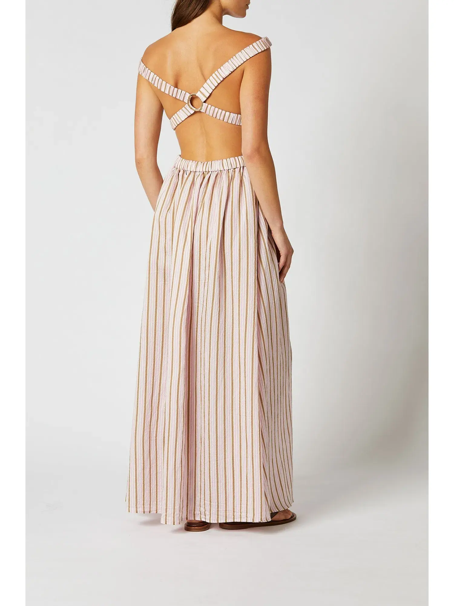 Scanlan Theodore Stripe Ring Dress Pale Pink Size AU 10 - Image 2