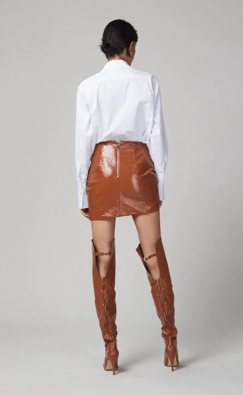 Bec & Bridge Babette Mini Skirt Brown Size 10 - Image 2