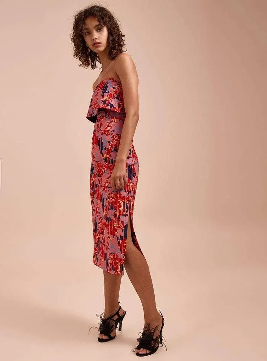 C/MEO Collective Entice Midi Dress Floral Size 6 - Image 1