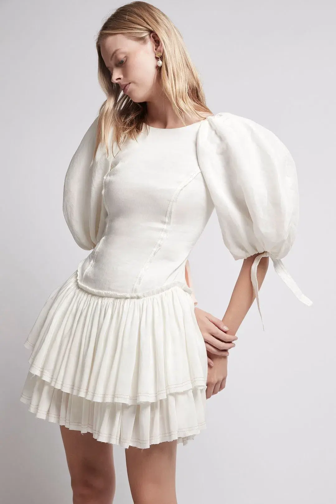 Aje Overture Laced Ballet Mini Dress White Size 8  - Image 1