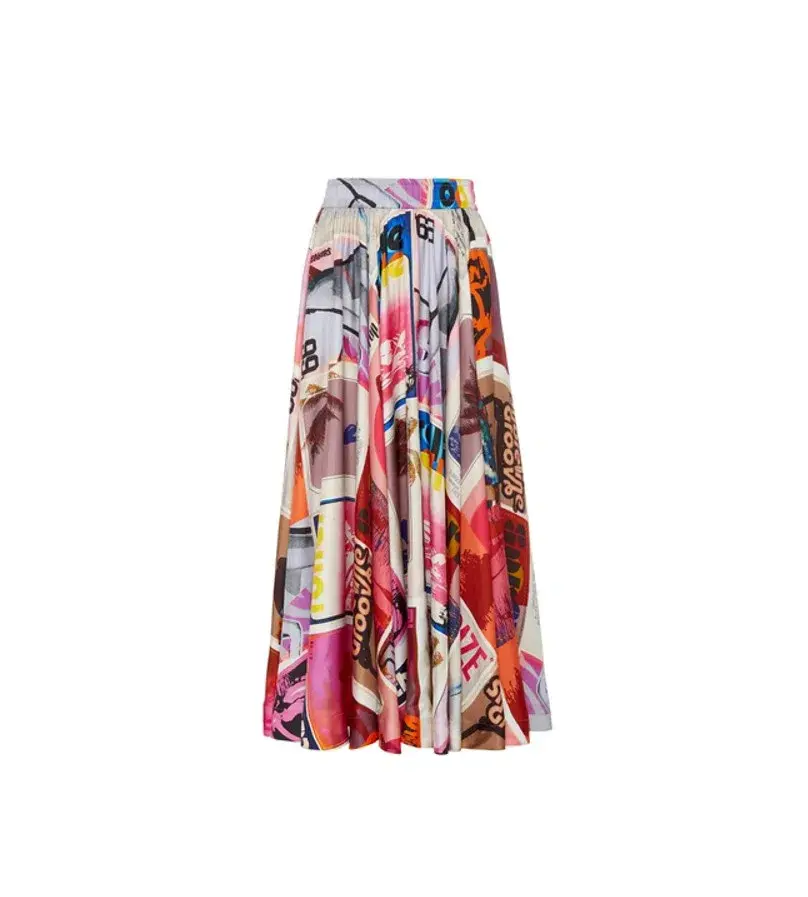 Zimmermann Wavelength Swing Skirt  in Pink Poster Print Size 1/ Au 10 - Image 3