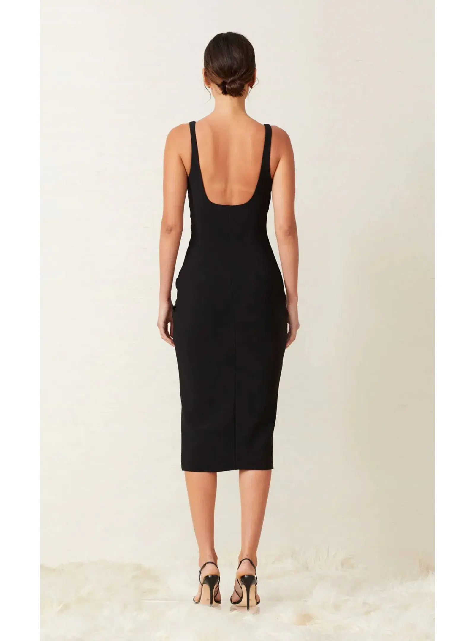 Bec & Bridge Karina Tuck Midi Dress Black Size AU 8 - Image 2