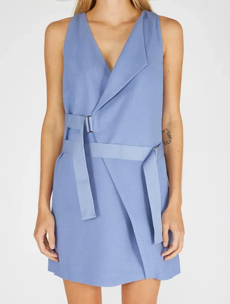 Dion Lee Holster Mini Dress Blue Size 4 - Image 2