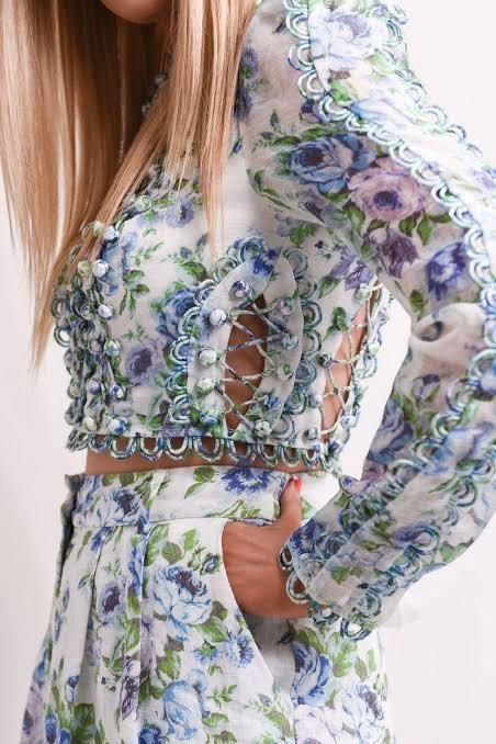 Zimmermann Whitewave Laced Bodice and Pants Set for rent on The Volte - main image