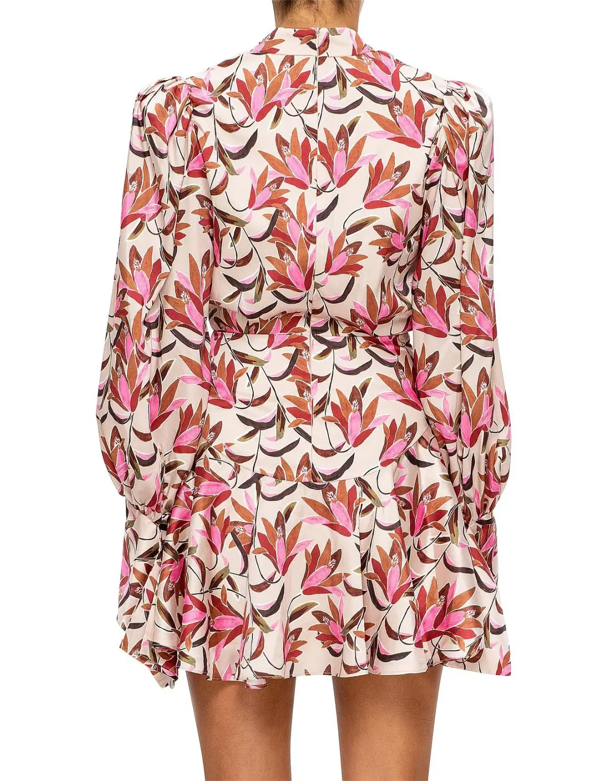 Acler Coleman Mini Dress Pink Wandering Floral Print Size 8 - Image 3