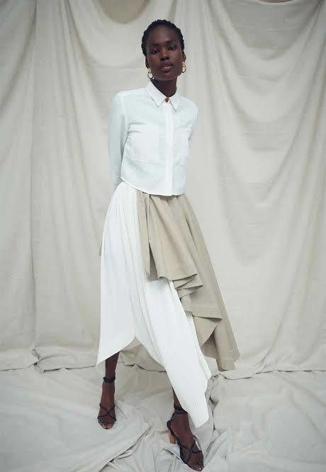 Aje Consonance Skirt White/Brown Size 4 - Image 5