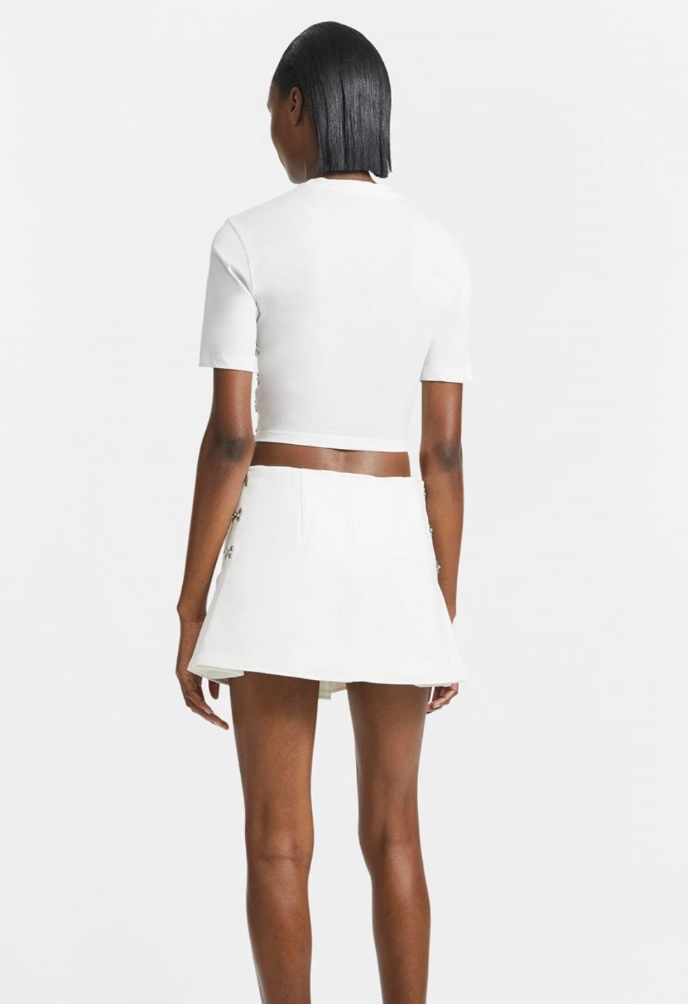 Dion Lee Accordion Pleat Mini Skirt Ivory Size AU 8  - Image 2