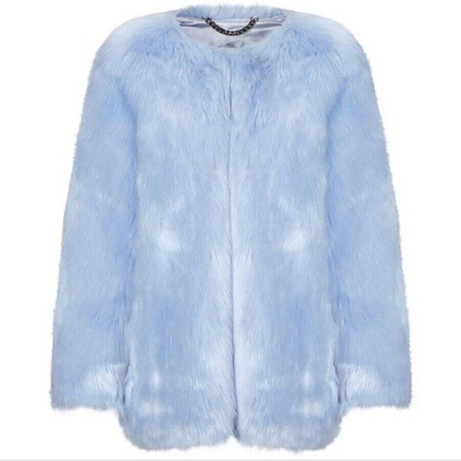 THP Faux Fur Coat in Baby Blue for rent on The Volte - main image