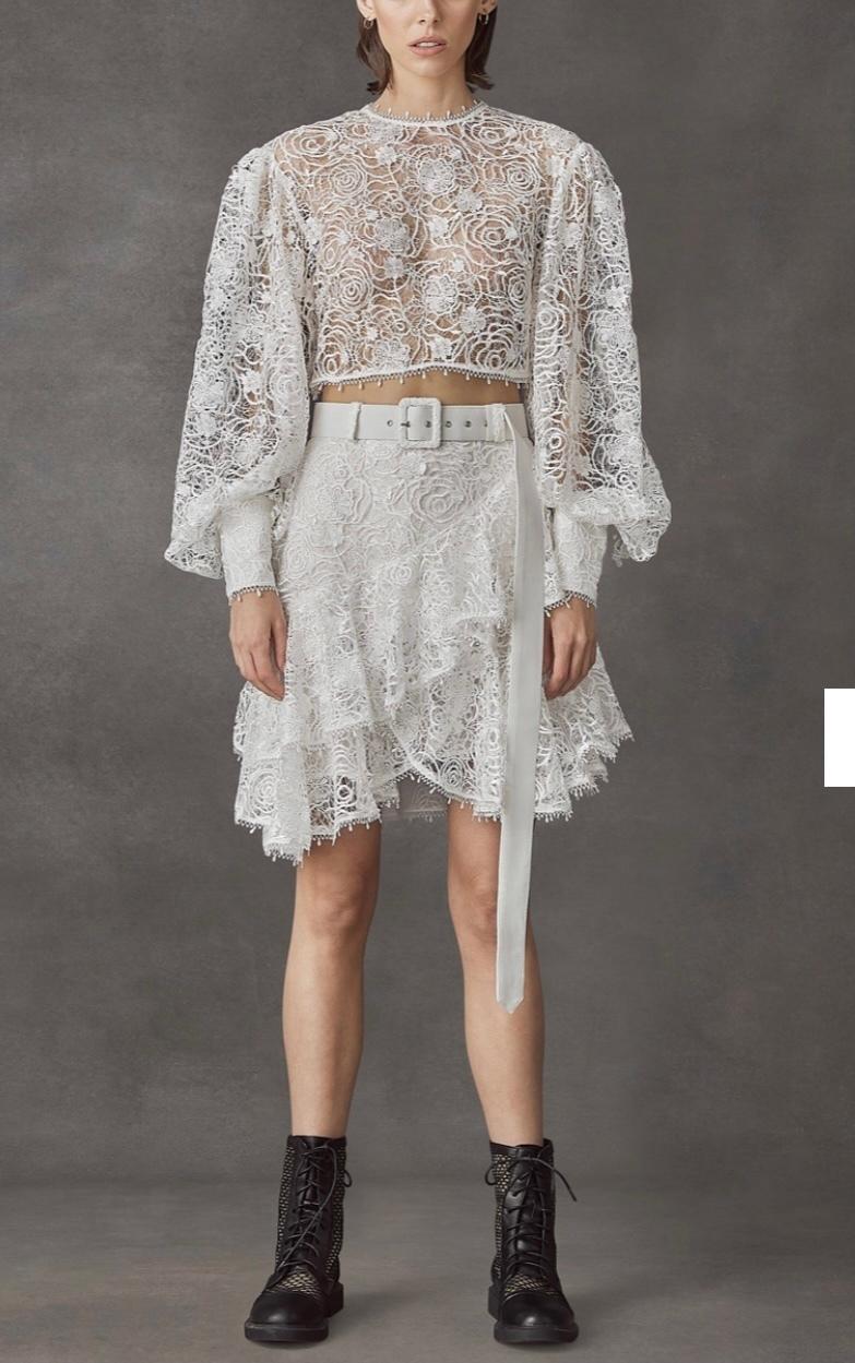 Leo Lin Immaculate Lace Crop Top White Size 8 - Image 1