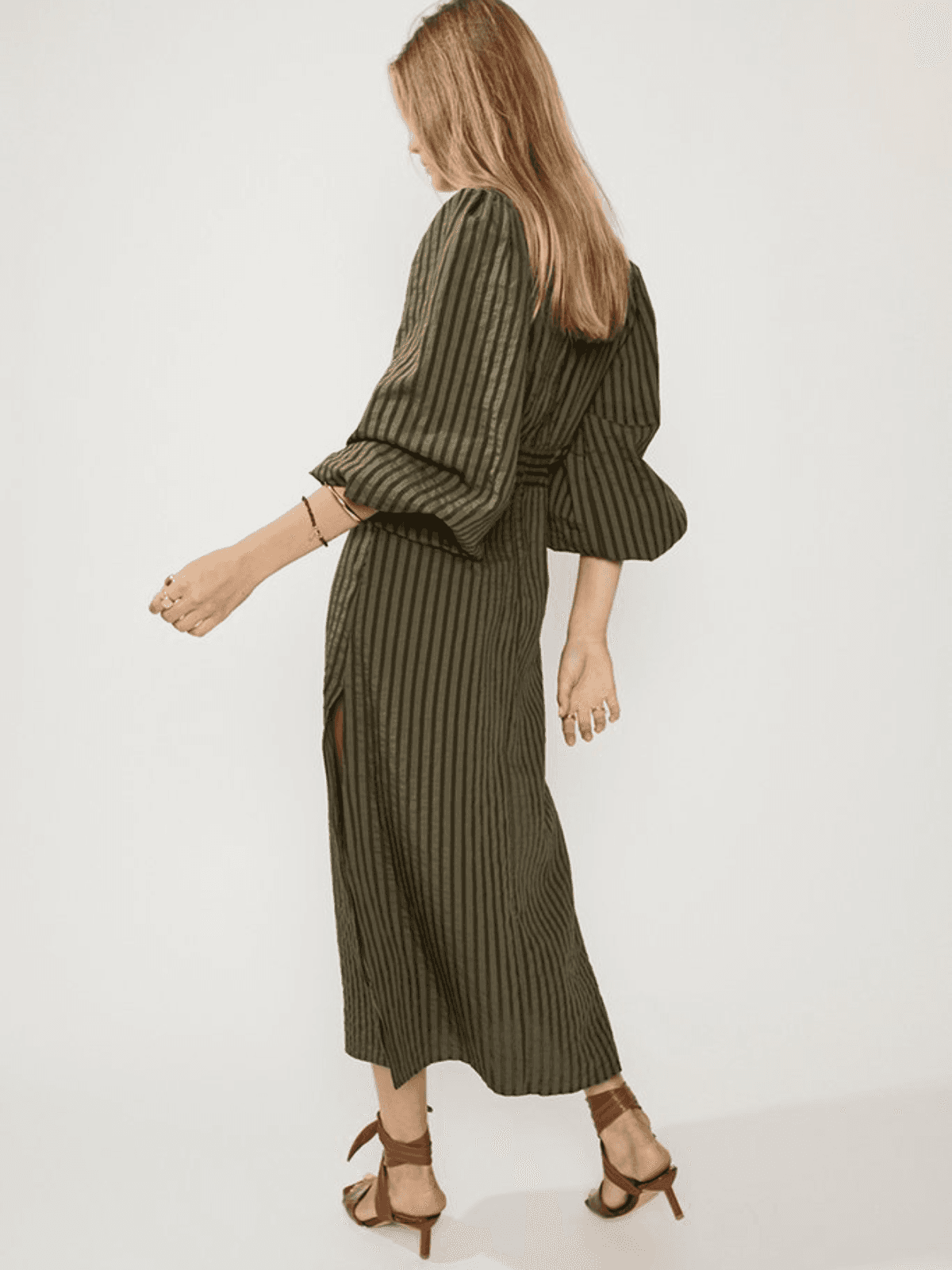 Suboo Queenie Cut Out Dress Olive Size 8 - Image 3