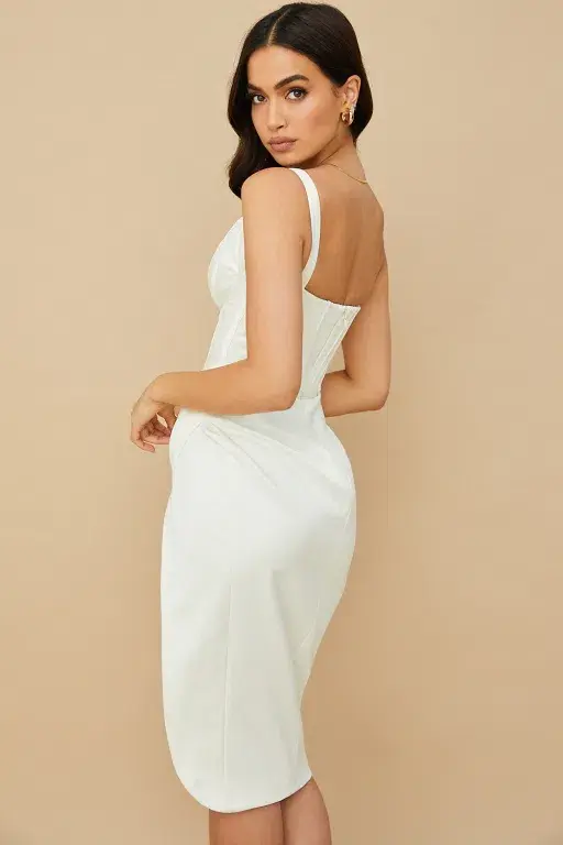 House of CB Faye Midi Dress White Size 8  - Image 2