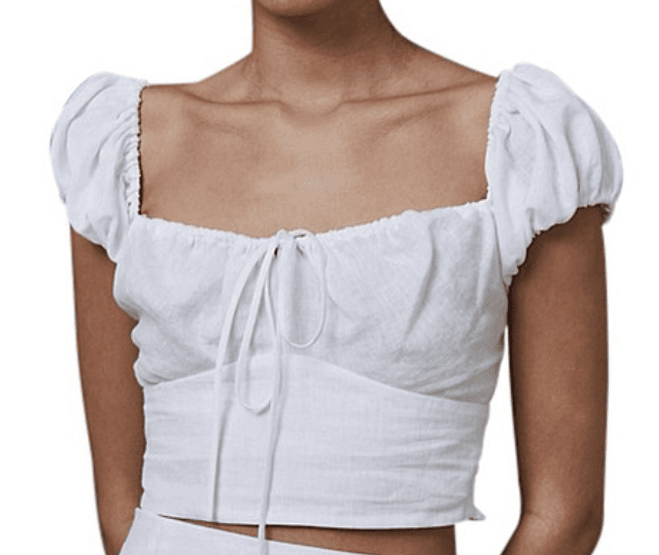 Bec & Bridge Marla Puff Sleeve Top and Mini Skirt Set White Size 8 - Image 1