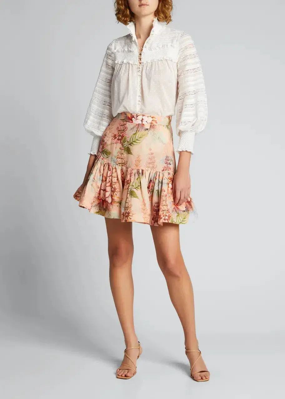 Zimmermann Candescent Flip Mini Skirt Print Size 1 / Au 10 - Image 1