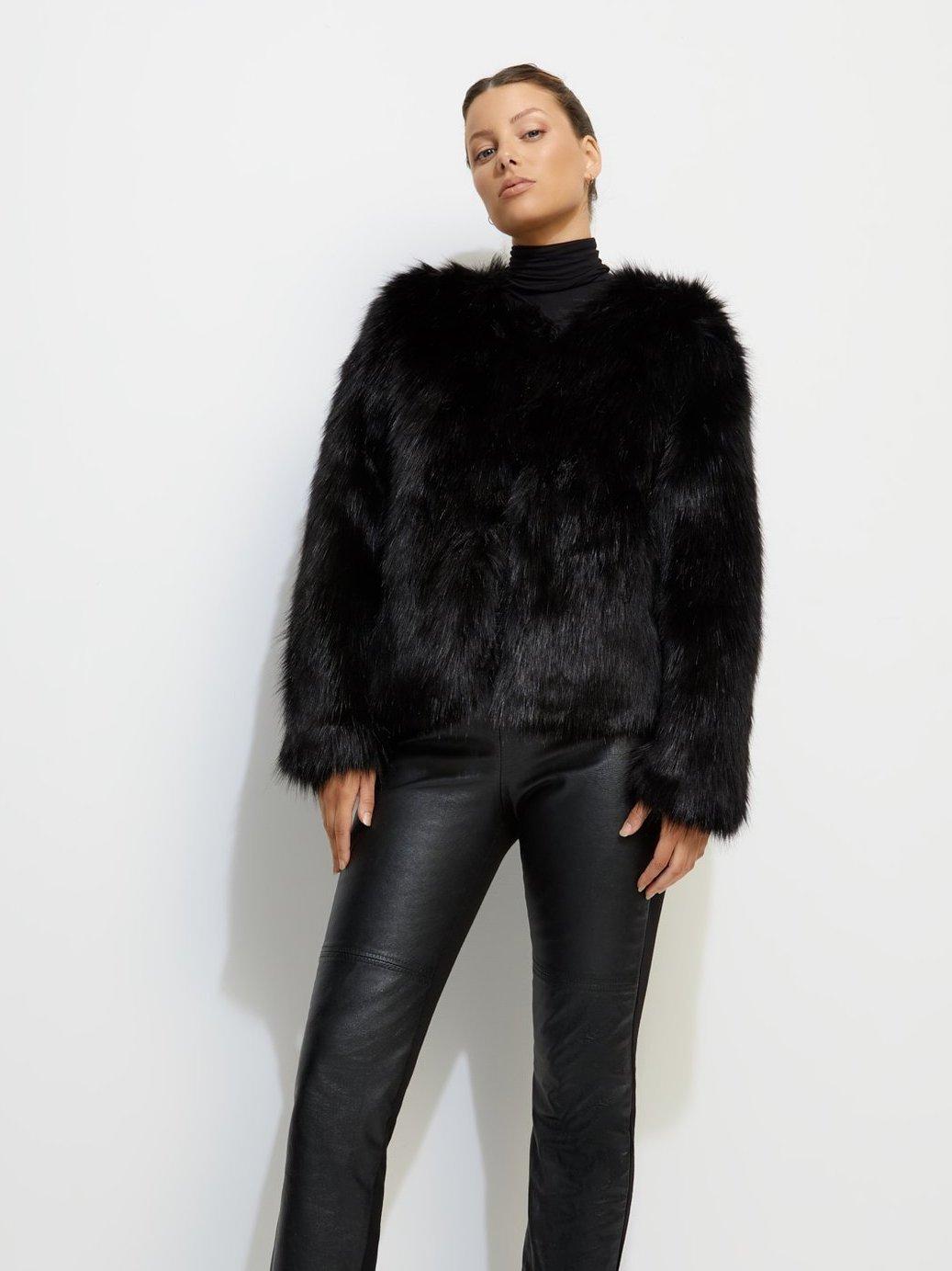 Unreal Fur Unreal Dream Jacket Black Size 10 for rent on The Volte - main image