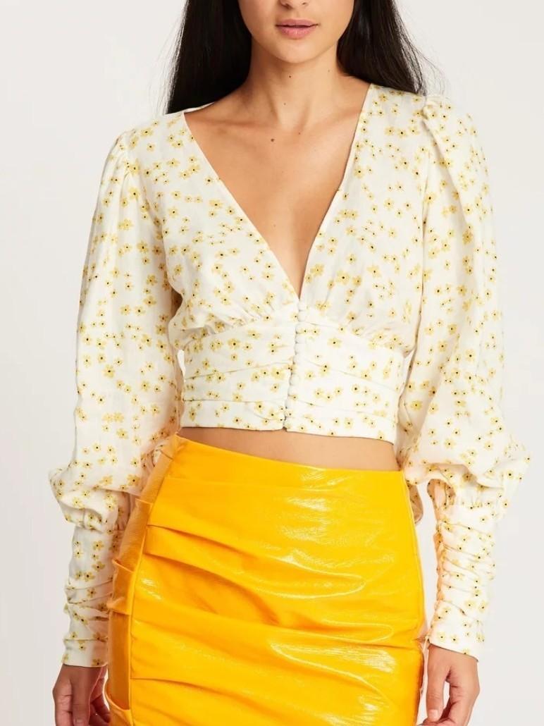 Bec and Bridge Wild Daisy LS Top Yellow Size 12 - Image 5