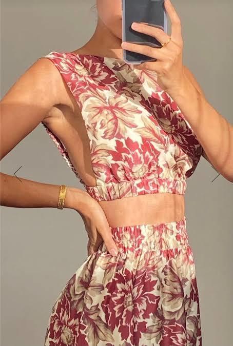 Sir The Label Valetta Top Red Floral Print Size 0 | AU 6 - Image 3