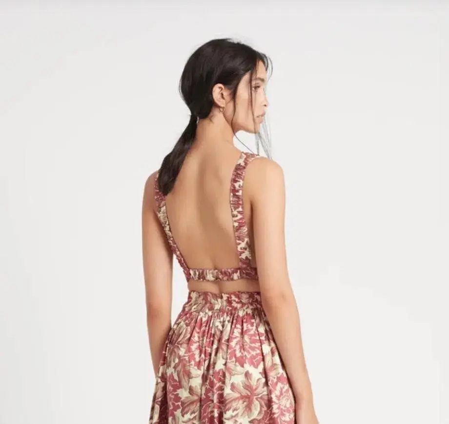 Sir The Label Valetta Top Red Floral Print Size 0 | AU 6 - Image 2