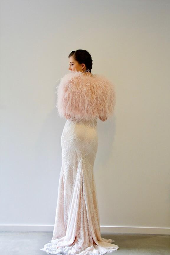 When Freddie Met Lilly Ostrich Bolero Blush One Size  - Image 2