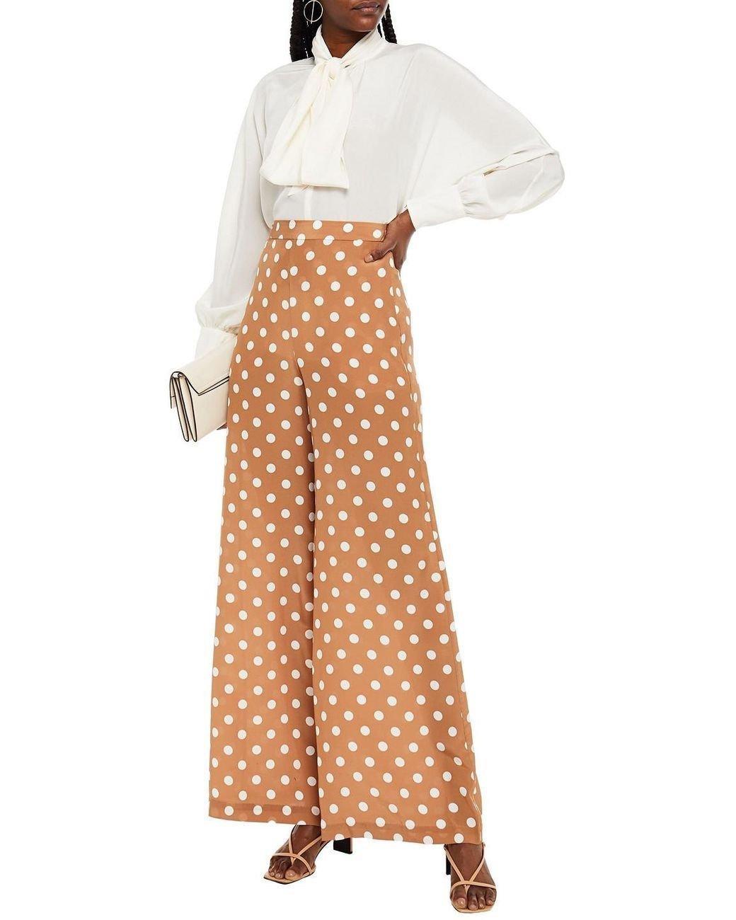 Zimmerman Silk Wide Leg Pants Brown Print Size 0 / AU 8 - Image 1
