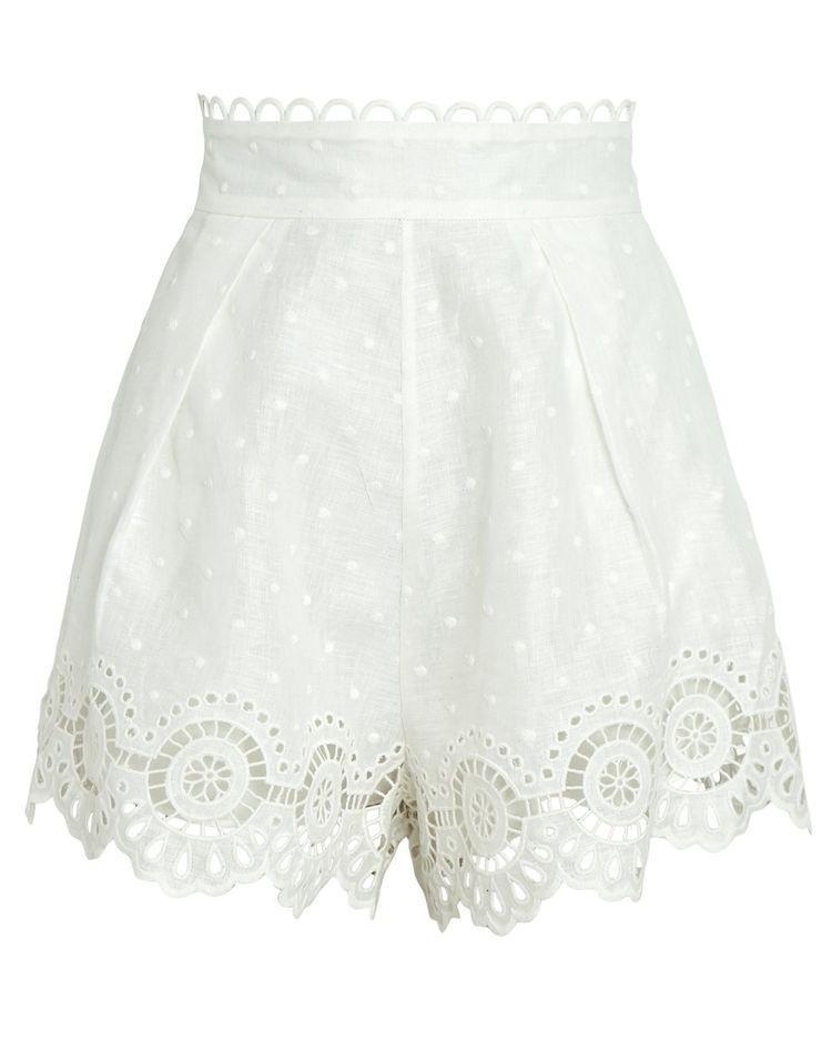 Zimmermann Bellitude Scallop Crop Top and Shorts Set Ivory Size 8 - Image 5