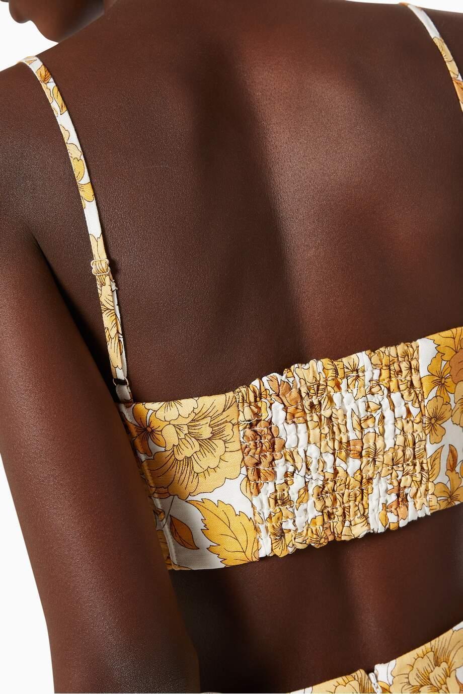 Shona Joy Margarita Linen Fitted Crop Top and Midi Skirt Set Print Size 12 for rent on The Volte - main image