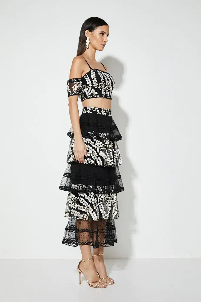 Mossman Night Blossom Skirt Print Size 8 - Image 2
