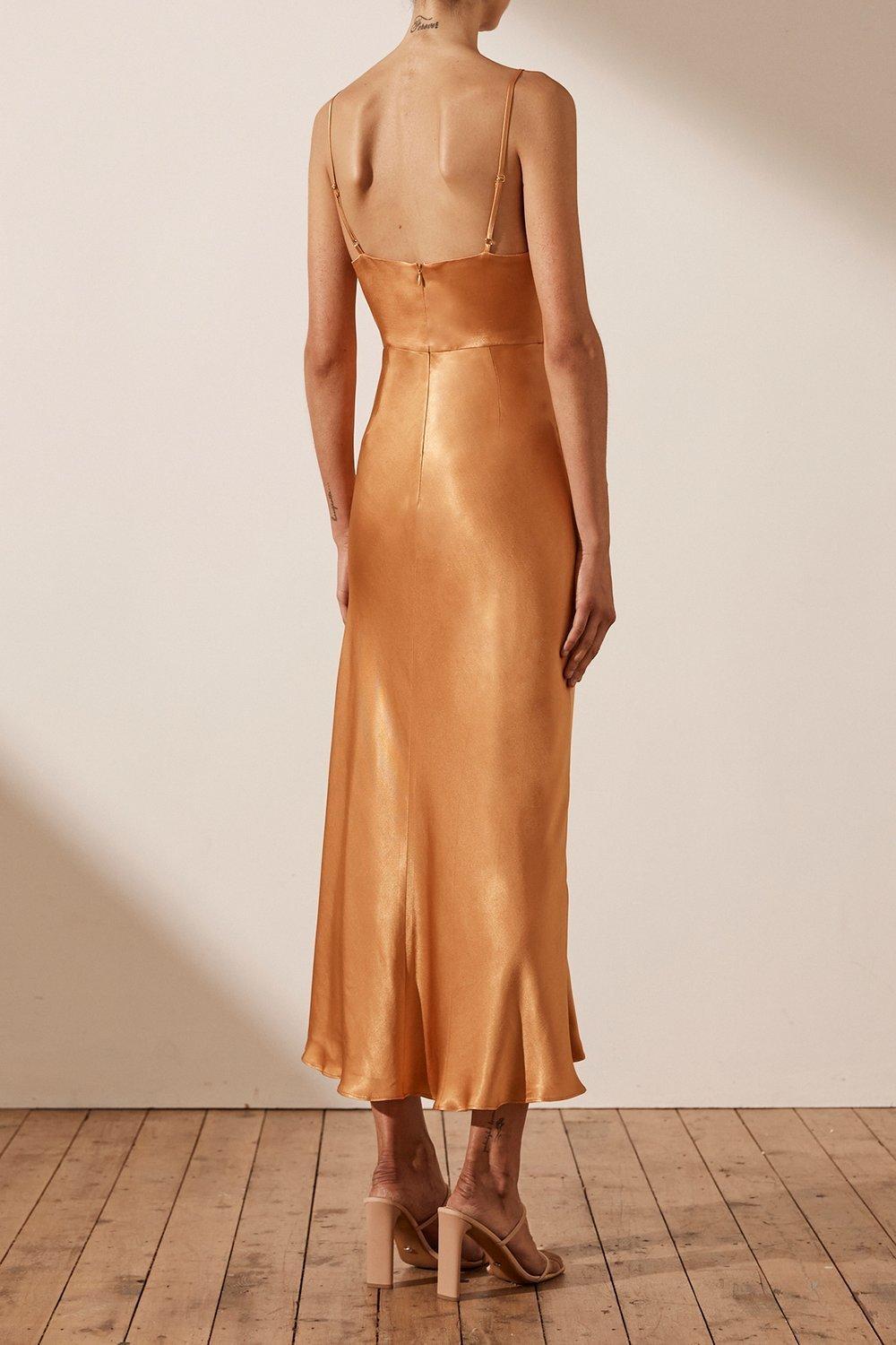 Shona joy Gala Draped Midi Dress Orange Size 12 - Image 2