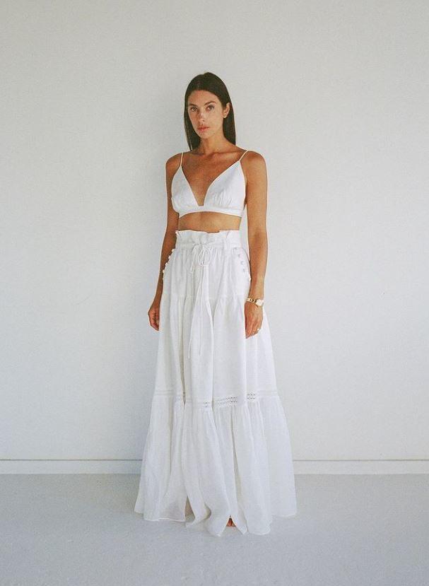 Joslin Linen Ramie Maxi Skirt & Oaklynn Linen Bralette Size 6  - Image 1