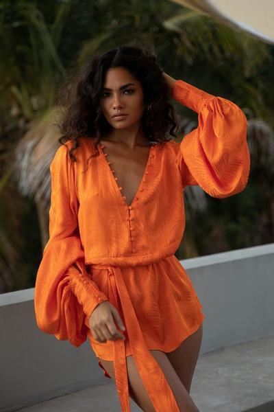 Rat and Boa Harlequin Dress Orange Size 8 - Image 1