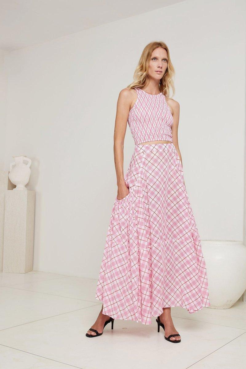 SWF Shirred singlet and skirt pink size 12  - Image 1