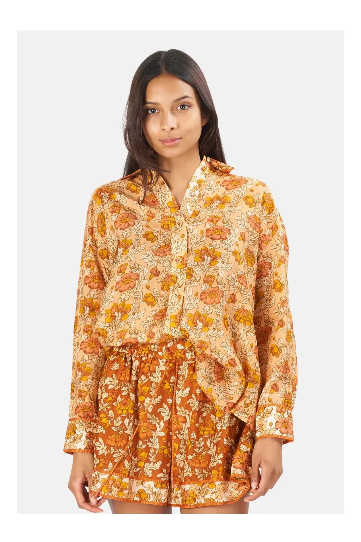 Zimmermann Andie Relaxed Shirt Almond Floral Size 1 / AU 10 - Image 2